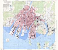 1945年米軍作成の広島市地図。"KANSEN-BASHI"と誤表記で存在が確認できる。