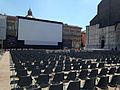 Piazza Maggiore durante la rassegna promossa dalla Cineteca di Bologna Sotto le stelle del Cinema nel giugno 2015