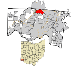 Location in Hamilton County and the state of Ohio.