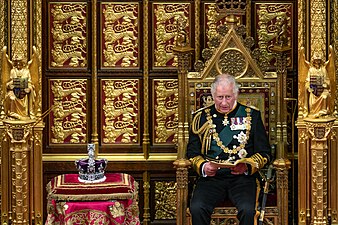 Při předčítání královnina projevu ve Sněmovně lordů (2022)