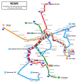 Schemat planowanych linii tramwajowych w 2030