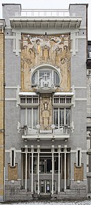 Casa arhitectului Paul Cauchie (1905) decorată cu sgraffito, în Bruxelles