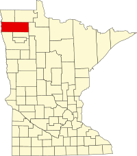 Locatie van Marshall County in Minnesota