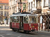 Wagon nr 954 z 1949, kursujący liniowo do 2020 w Bytomiu na linii nr 38, 2006