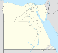 Mapa konturowa Egiptu, u góry znajduje się punkt z opisem „Meczet Ahmada Ibn Tuluna Kairzeمسجد أحمد بن طولون”