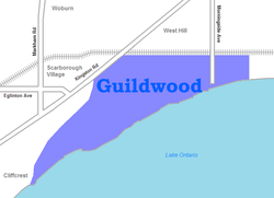 Location of Guildwood within Toronto