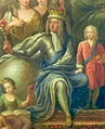 Detail of a glorifying image by James Thornhill showing George I surrounded by his family