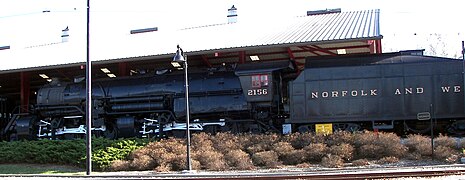 N&W No. 2156 on display at the Museum of Transportation in November 2008