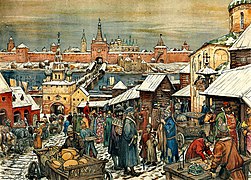 Mercado de Nóvgorod, de Apollinari Vasnetsov (1908–1909)