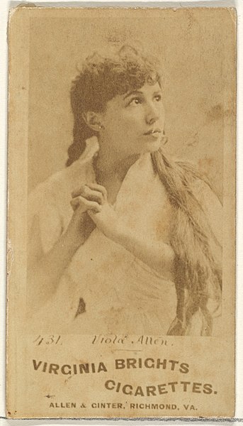 File:Card 431, Viola Allen, from the Actors and Actresses series (N45, Type 1) for Virginia Brights Cigarettes MET DP828871.jpg