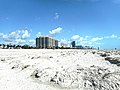 Wave Pattern Imprinted on Sand, view north, near 14th Street and Ocean Drive