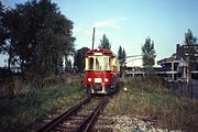 Dieselmotorwagen RTM 1602 in Hellevoetsluis in 1985.