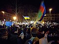 Protests at the Russian embassy in Budapest, Hungary.