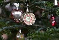 Faceted indented glass ornament