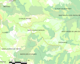 Mapa obce Saint-Julien-d’Arpaon