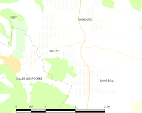 Poziția localității Saules