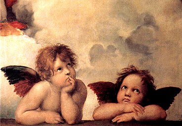 Madonna Sistina, detalhe Putti (querubins)