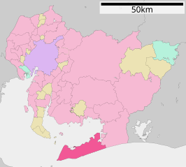 Situering van Tahara in de prefectuur Aichi