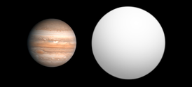 Сравнительные размеры 2M1207 b и Юпитера