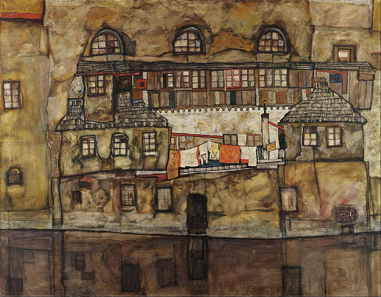 File:Egon Schiele - House Wall on the River - Google Art Project.jpg