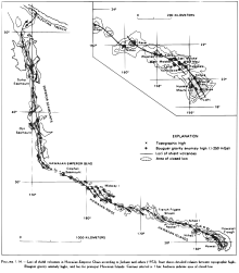 The Hawaiian Islands with attention called to topographic highs, Bouguer gravity anomalies, locus of shield volcanoes, and areas of closed low. Two and sometimes three parallel paths of volcanic loci are shown trailing the hotspot for thousands of miles.