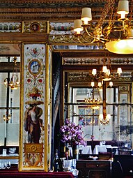 Neoclassical – interior of Le Grand Véfour, Paris, by M.L. Viguet, 1852[21]