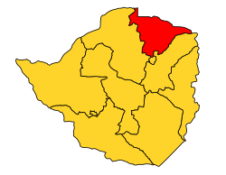 Mashonaland Centrals läge i Zimbabwe