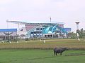 Tampak stadion dari sawah.