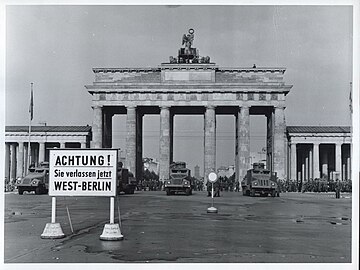 East German troops line up along the border, August 1961