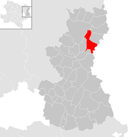 Poloha obce Dürnkrut v okrese Gänserndorf (klikacia mapa)