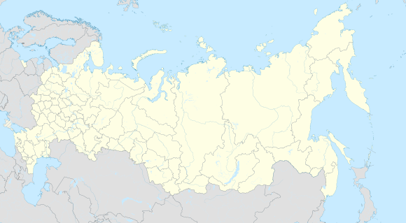 Map of Russia with the teams of the 2016–17 Russian Bandy Super League