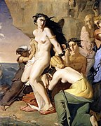 Andròmeda encadenada a la roca per les Nereides (1840) de Théodore Chassériau