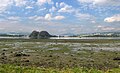 Vista de Dumbarton amb la marea baixa.