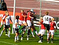 Image 12Players fighting for the ball during the match between Germany and Norway in UEFA Women's Euro 2009 in Tampere, Finland. (from Women's association football)