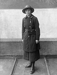 Photo of a female World War I telegram messenger