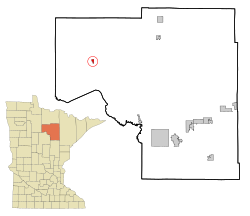 Location of the city of Squaw Lake within Itasca County, Minnesota