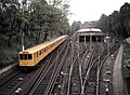 Wagenhalle Krumme Lanke und A3L-Triebwagen, 1987