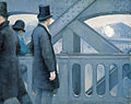 Sur le pont de l'Europe door Gustave Caillebotte.