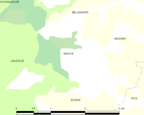 Poziția localității Veauce
