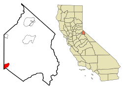 Location in Alpine County and the state of California