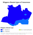 Köppen climate map of Amazonas