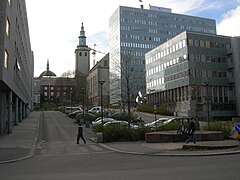 Torget sett fra hjørnet av Møllergata 39 Foto: Helge Høifødt