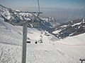 View from the cabin on the Shymbulak resort ski track