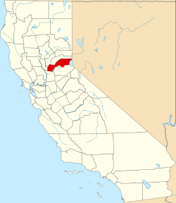 map of California highlighting Placer County