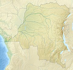 Mapa konturowa Demokratycznej Republiki Konga, u góry znajduje się punkt z opisem „źródło”, poniżej na lewo znajduje się również punkt z opisem „ujście”