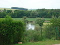 Vue du jardin de sa maison vers la vallée de l'Aisne.