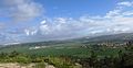 Panoramic view of Elah Valley as seen from atop Moshav Aderet