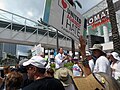 Gubernatorial candidate Chris King speaking at protest at the Diplomat Hotel in Hollywood