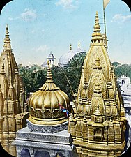 The Kashi Vishwanath Temple, the most important temple in Varanasi.