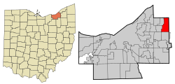 Location in Cuyahoga County and the state of Ohio.